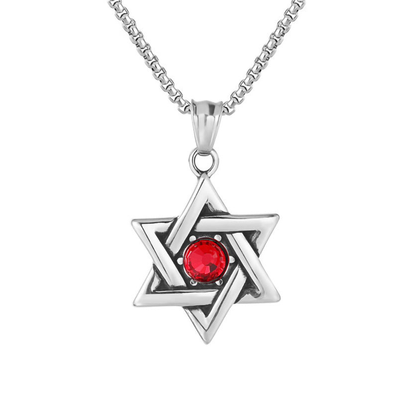 Wholesale Vintage Titanium Snake Gemstone Pendant Necklace